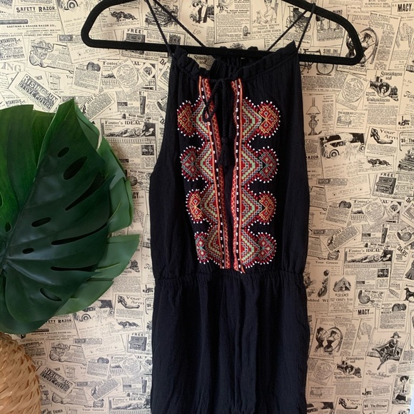 Madewell embroidered maxi black slit dress SZ Xs 2 - Picture 4 of 14